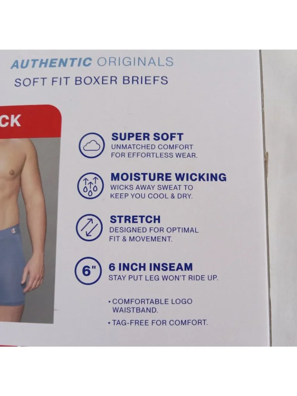 Champion Men's Soft Fit Boxer Briefs 3 Pack SMALL  Moisture Wicking Stretch